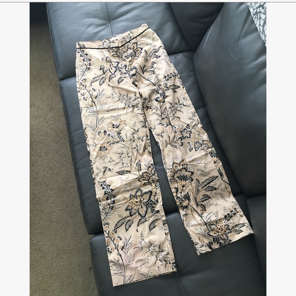 Liz Claiborne Yellow/Black Floral Pants